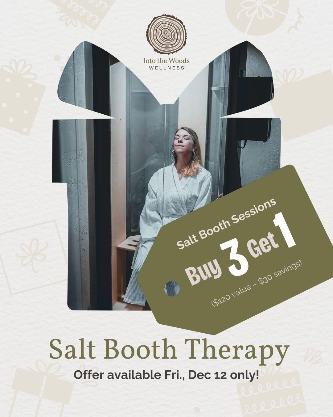 Salt Booth Sessions Buy 3, get one free ($120 value-$30 savings)