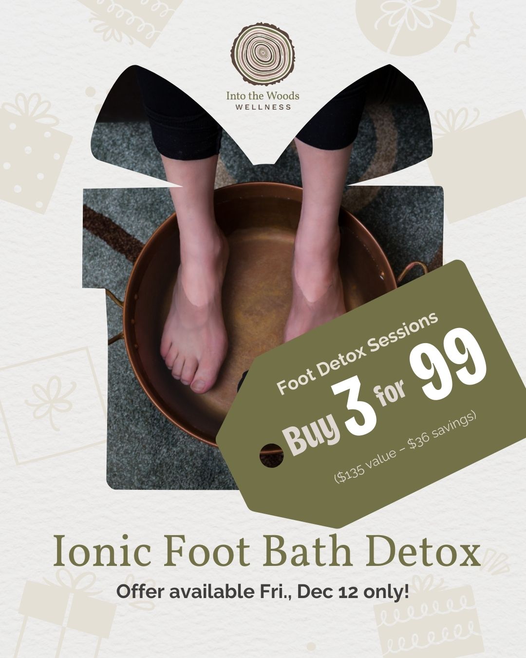 Foot Detox 3 for $99 ($135 value- $36 savings)