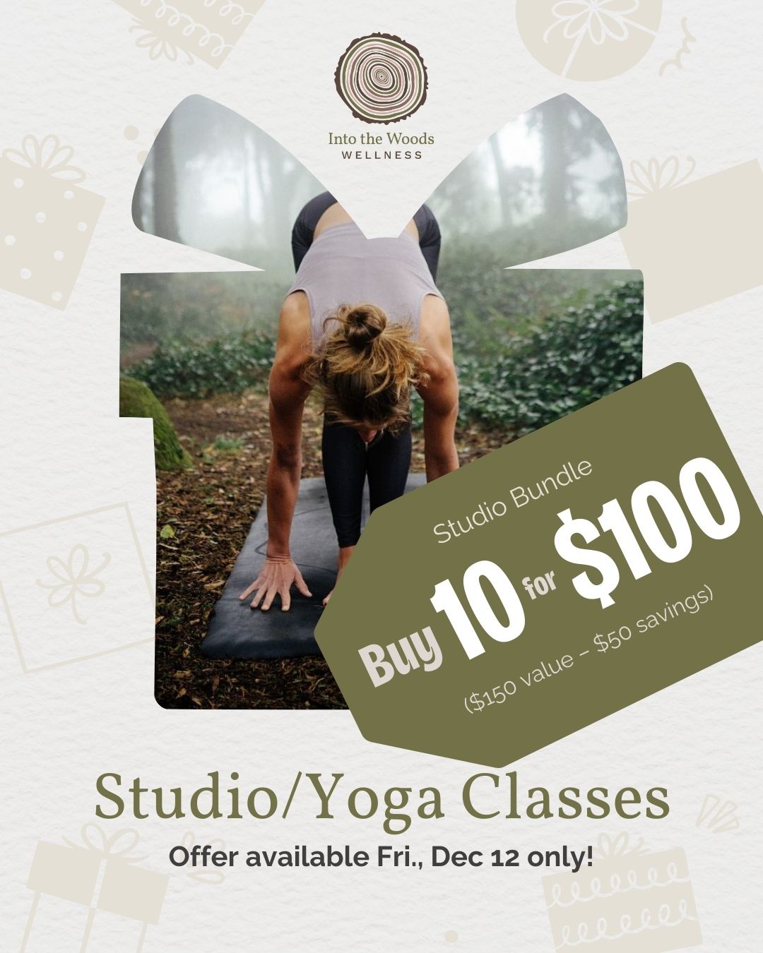 Yoga classes 10 for $100 ($150 value- $50 savings)